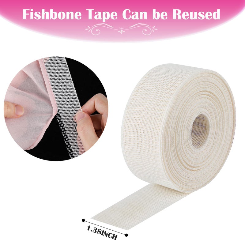 MYLbeter Fishbone Hem Tape for Sewing 2.5 Yards Edge Roller for Chiffon & Thin Fabrics Sewing Tool for Beginners and Enthusiasts Tailors Helper Sewing Supplies 3.5cm Width Frills Hem Sewing Guide - Image 4