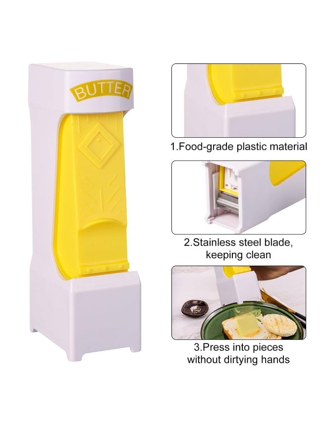 Butter Cutter Slicer, Pressing Style Butter Slicer Click with Stainless Steel Blade Butter Dispenser Stick to Store Butter Slicing Tool for Bread Toast Kitchen, without Dirtying Hands - Image 4