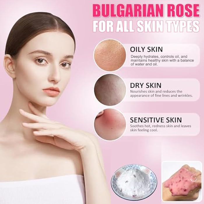 YMEYFAN Jelly Mask for Facial Professional - Bulgarian Rose Smooth Face Mask Skin Care, Hydrated Nourished Jelly Mask Powder, Gel Peel Off Mask for DIY Spa Salon, 17.6Fl Oz - Image 2