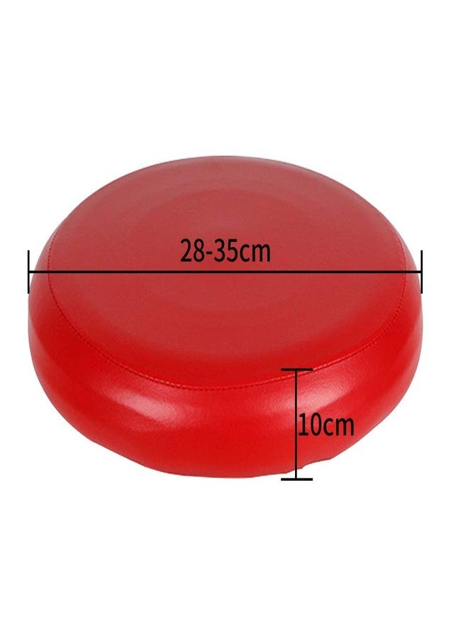 دينبيتيك أغطية كراسي Denpetec دائرية، مصنوعة من جلد البولي يوريثان المقاوم للماء، مزودة بقاعدة مرنة مانعة للانزلاق، مقاس 12 بوصة (بدون حشوة، لون أحمر) - Image 2