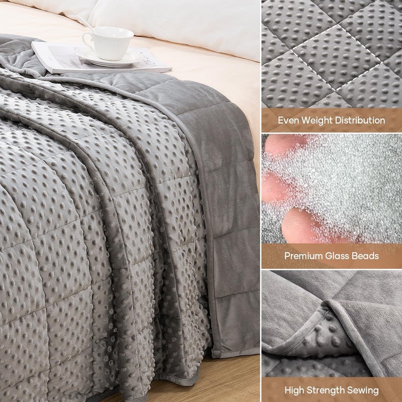 Wemore بطانية المبردة ذات الوزن 48 × 72 بوصة، 15 رطلاً، باللون الأزرق الرمادي الفاتح - Image 5