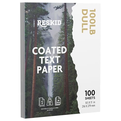 Reskid Double-Sided 100lb Matte Text Digital C2S Paper – Perfect for Color Laser Printing, Design Proposals, Flyers, Brochures | 8.5 x 11 | 100lb Dull Text | Matte Coated | 100 Sheets (100lb Dull, 8.5x11) - Image 1