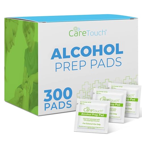 Care Touch Alcohol Wipes | Individually Wrapped Alcohol Prep Pads with 70% Isopropyl Alcohol, Great for Medical & First Aid Kits | Sterile, Antiseptic 2-Ply Alcohol Swabs - 300 count - Image 1