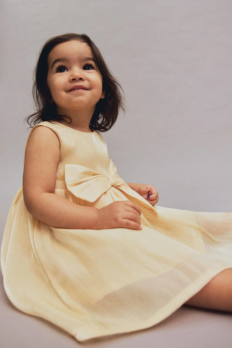 H&M Bow-detail organza dress