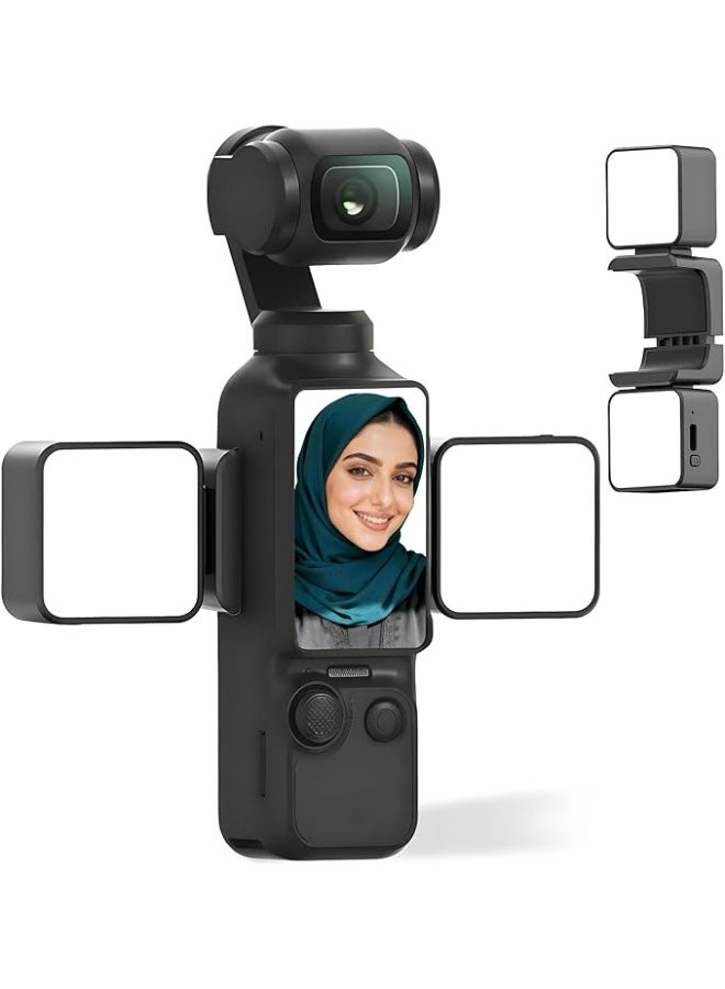 Compatible with DJI Osmo Pocket 3 Video Fill Light (2 Pcs) – Magnetically Detachable 2500K-6000K Dimmable 3-Level Brightness, CRI95+ for Vlog Selfie YouTube - Image 1