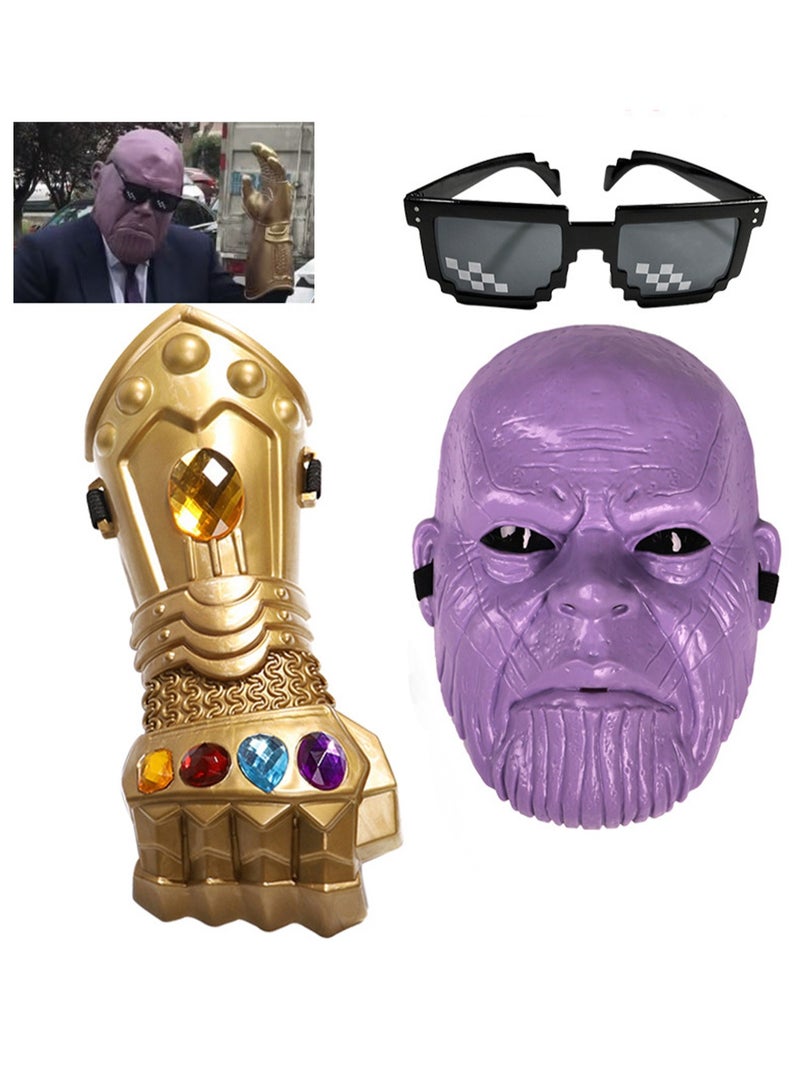 قفازات وقناع ونظارات Avengers 4 Thanos، ألعاب لعب الأدوار CS، هدايا للأطفال - Image 1