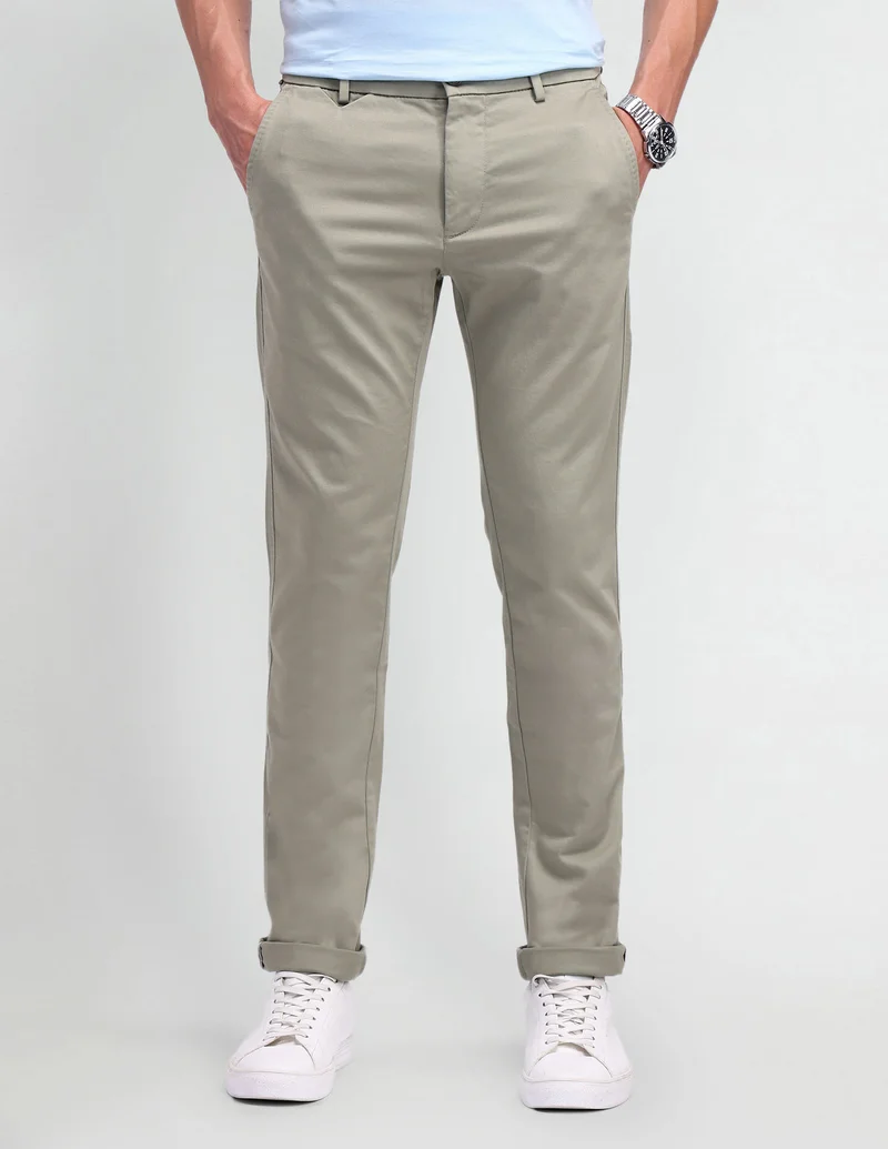 Arrow Slim Fit Mid Rise Trousers