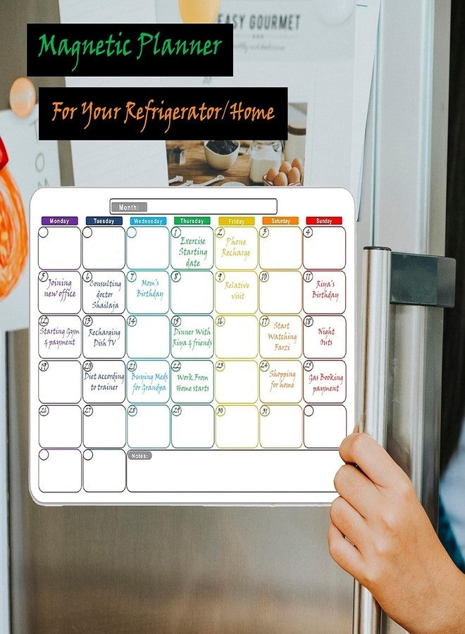 Kunya Magnetic Dry Erase Monthly Planner for Refrigerator - Stain Resistant Whiteboard Sheet [45 x 30 cm] [Made in India] (Monthly Planner) 45 x 30 cm - Image 3