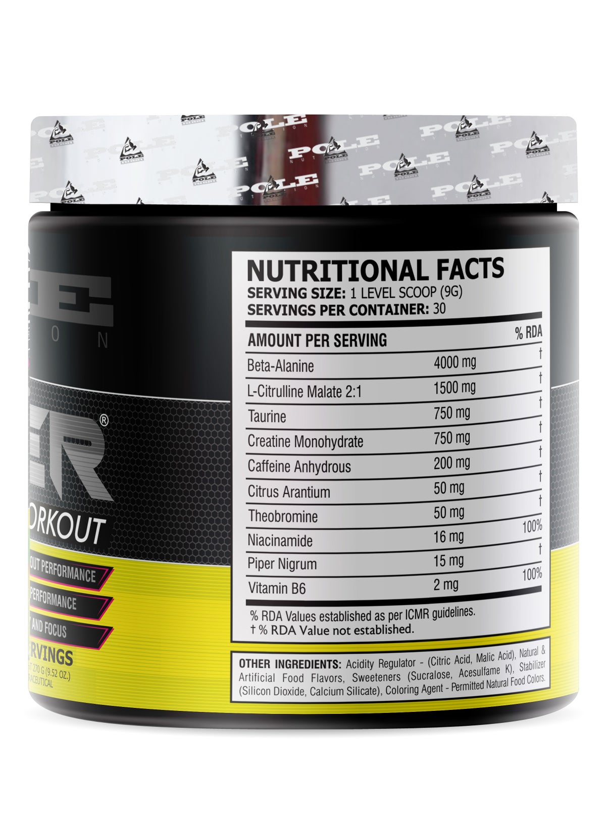 Teazer Explosive Pre-Workout Lemon Lime Food Supplement (30 Servings)