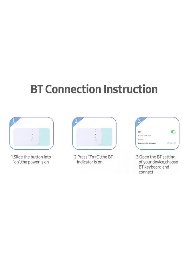 NIBEMINENT Bluetooth Keyboard With Protective Case Pink - Image 3