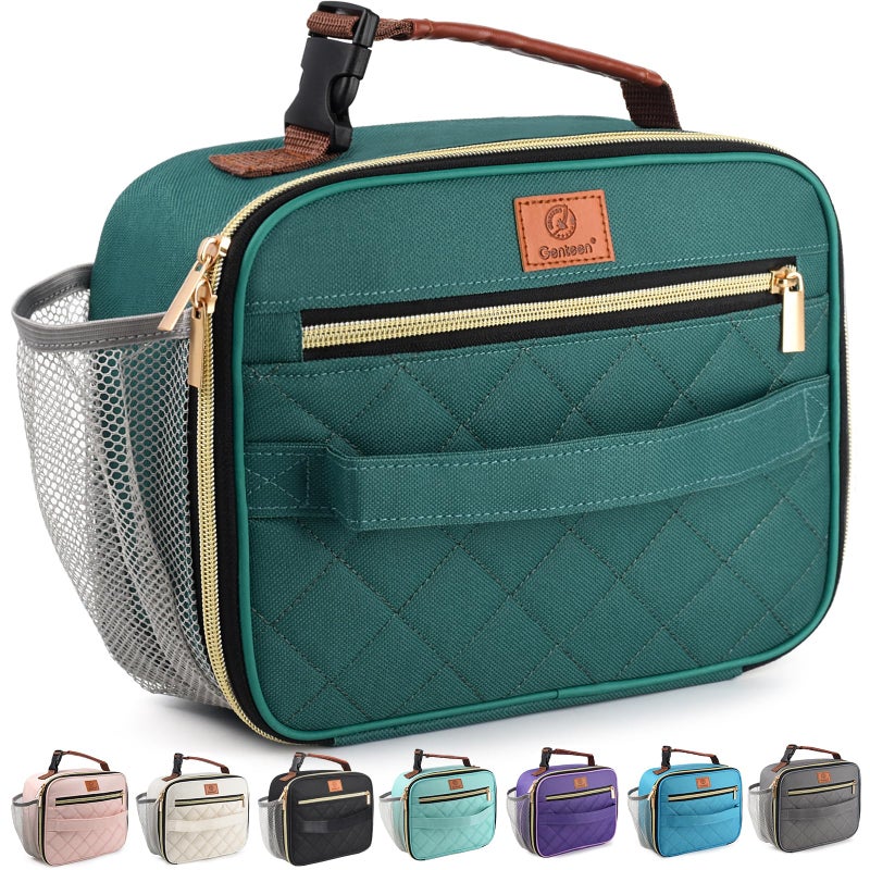 Genteen Lunch Box for Kids, Boys - Insulated Small LunchBox Reusable, Zip Closure & Buckle Handle, Portable Cooler for Work, School, Travel (Lake Green) - Image 1