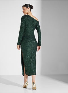 Off Shoulder Sequins Long Sleeve Side Slit Dress - pzsku/Z700313DA440415659CA1Z/45/_/1737025255/e8ffdd92-3bef-4f16-907a-b881f1da8236