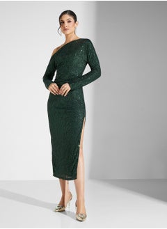 Off Shoulder Sequins Long Sleeve Side Slit Dress - pzsku/Z700313DA440415659CA1Z/45/_/1737025258/ef3fb101-37aa-47c8-bcb9-4947b0adfe9a