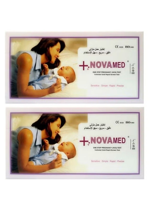 NOVAMED  test kits Pack Of 2 One Step Pregnancy HCG Test Small