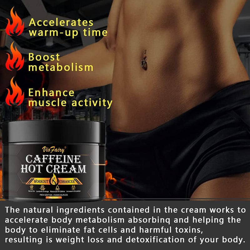 VIOFAIRY Caffeine Anti Cellulite Hot Cream, Body Sculpting Cellulite Workout Cream for Women & Men , Anti-Cellulite Remover Creams, Natural Sweat Workout Enhancer, Thighs Belly Butt Firming Legs Slimming Cream - Image 4