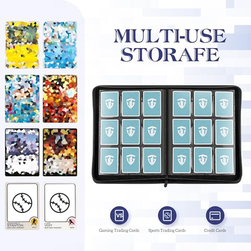 TCGUARD Trading Card Binder, 9 Side Loading Pocket Card Album Hold Up to 540 Cards, Zipper Binder for Cards Collection, TCG Card Holder for Game Card, Sports Card, Yugioh, MTG etc.（Red 9） - Image 4