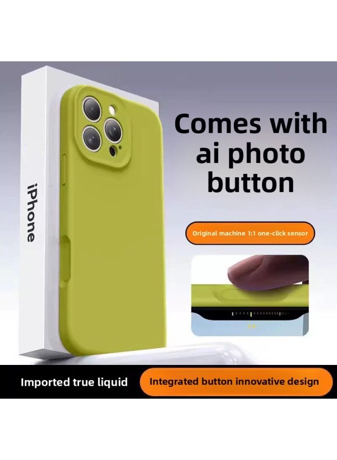 For Iphone 15 Liquid Silicone Case All-in-One Button 16 Pro Max Mobile Phone Case Protective Case-Color:Cardamom Green-Applicable Models:For Iphone15PRO - Image 1