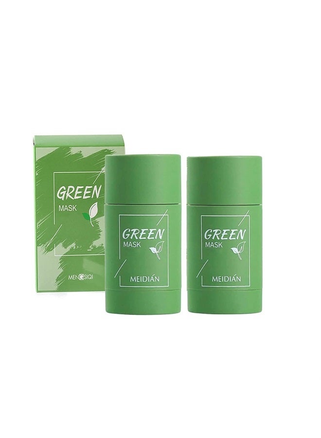 Bupposes 2 pcs Green Tea Mask for Face, Blackhead Remover with Green Tea Extract, Deep Pore Cleansing, Moisturizing, Skin Brightening, Removes Blackheads for All Skin Types of Men and Women