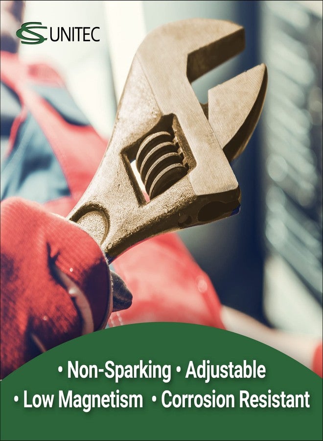 CS Unitec | Non-Sparking & Non-Magnetic Adjustable Wrench | 6in Aluminum Bronze Tool, TUV Certified & Beryllium Free - Image 2