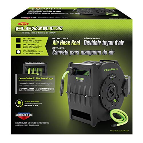 Flexzilla Pro Levelwind Retractable Air Hose Reel, 1/2 in. x 50 ft., Heavy Duty, Lightweight, Hybrid, ZillaGreen - L8335FZ - Image 2