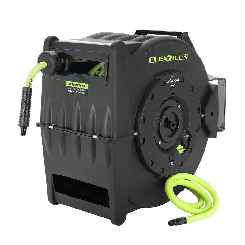 Flexzilla Pro Levelwind Retractable Air Hose Reel, 1/2 in. x 50 ft., Heavy Duty, Lightweight, Hybrid, ZillaGreen - L8335FZ - Image 5
