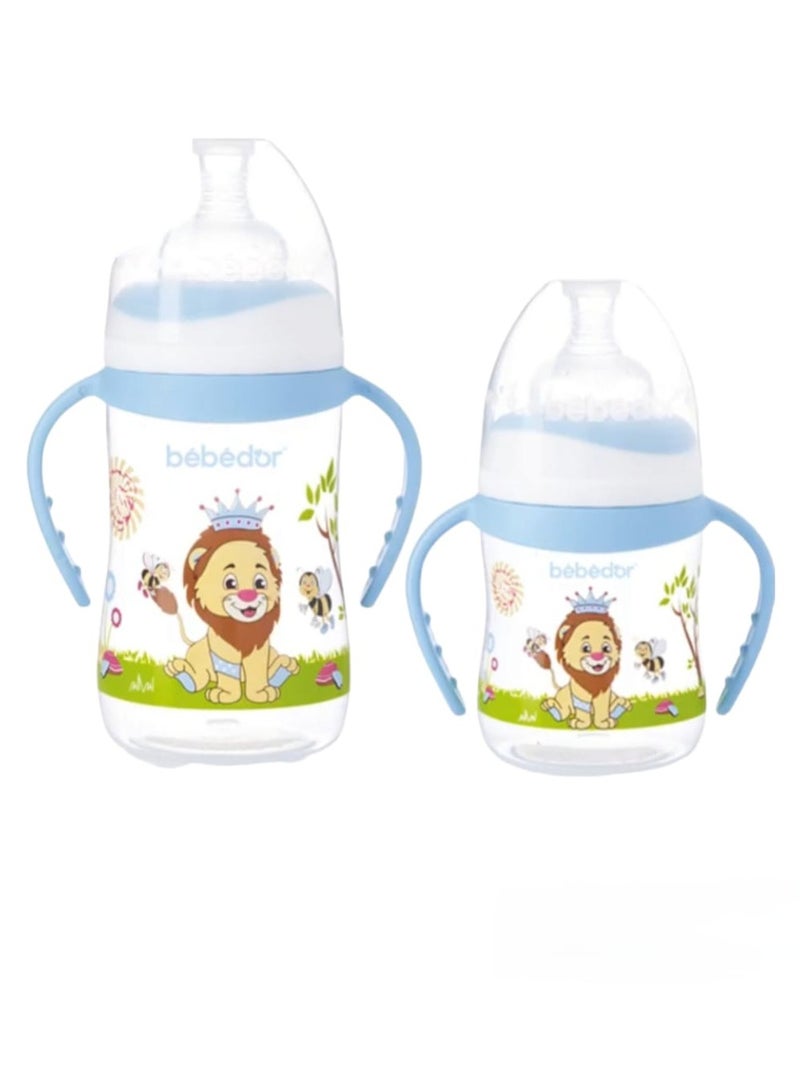 Bebedor Two baby bottles, 150 ml and 250 ml, for  boys