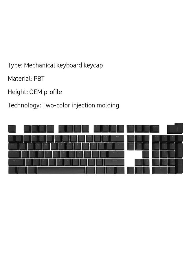 Generic 104 Keys Two-color Injection Molding PBT Keycap Set OEM Profile for Mechanical Keyboard Yellow(Only Keycaps)  - Image 4