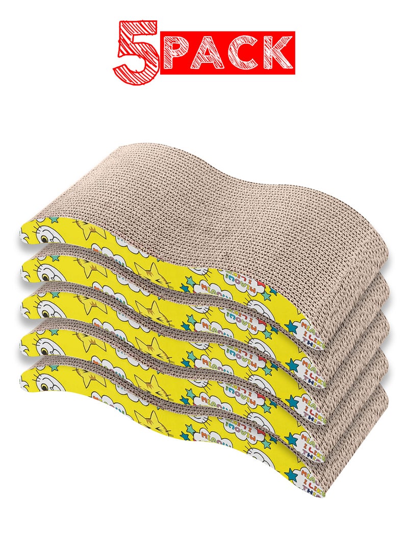 MARGOUN 5 Pack Cat Scratcher Cardboard Cat Scratch Pad with Premium Scratch Textures Design Durable Cat Scratching Pad Reversible - Image 1