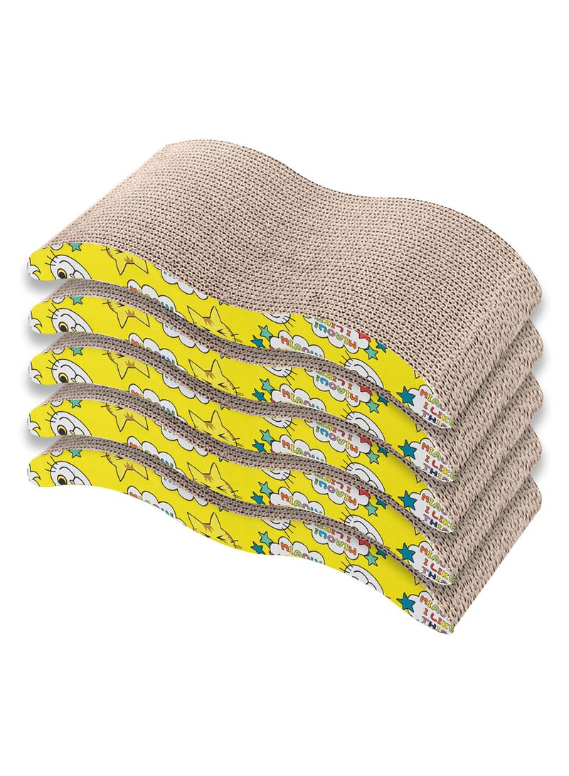 MARGOUN 5 Pack Cat Scratcher Cardboard Cat Scratch Pad with Premium Scratch Textures Design Durable Cat Scratching Pad Reversible - Image 2