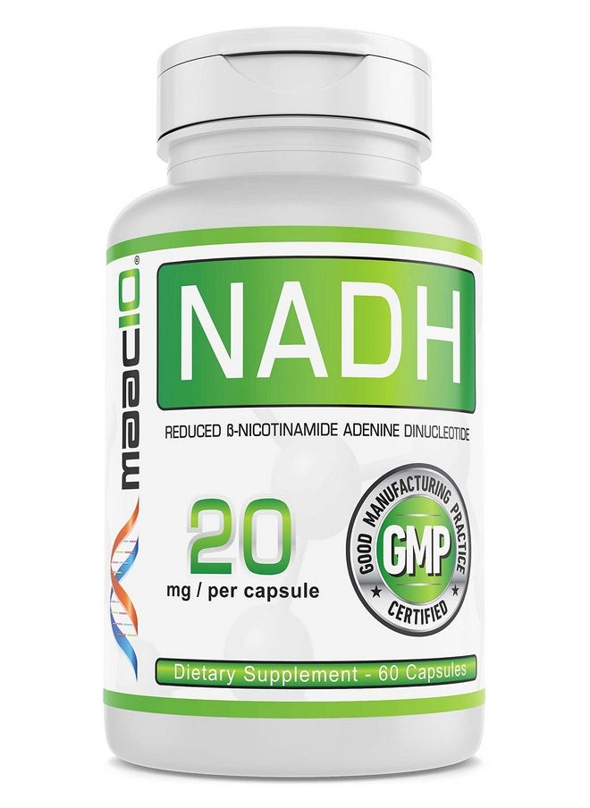 MAAC10 Formulas Maac10 Nadh 20Mg Twomonth Supply 60 Capsules ; Energy Fatigue And Nad+ Support ; Pharmaceutical Grade 99% Pure Enteric Protected Nadh.  - Image 1