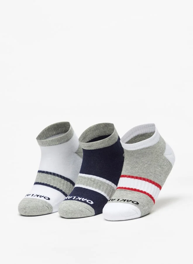 OAKLAN Boys's Colourblock Ankle Length Socks - Set of 3