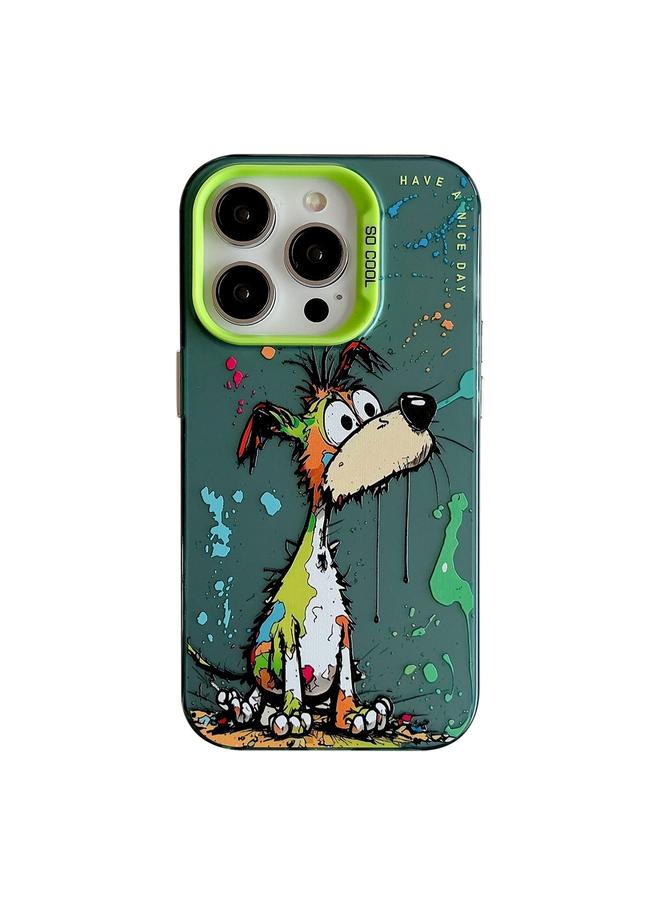 S-TOP Case For iPhone 16 Pro Animal Pattern Oil Painting Series PC + TPU Phone Case - Image 1