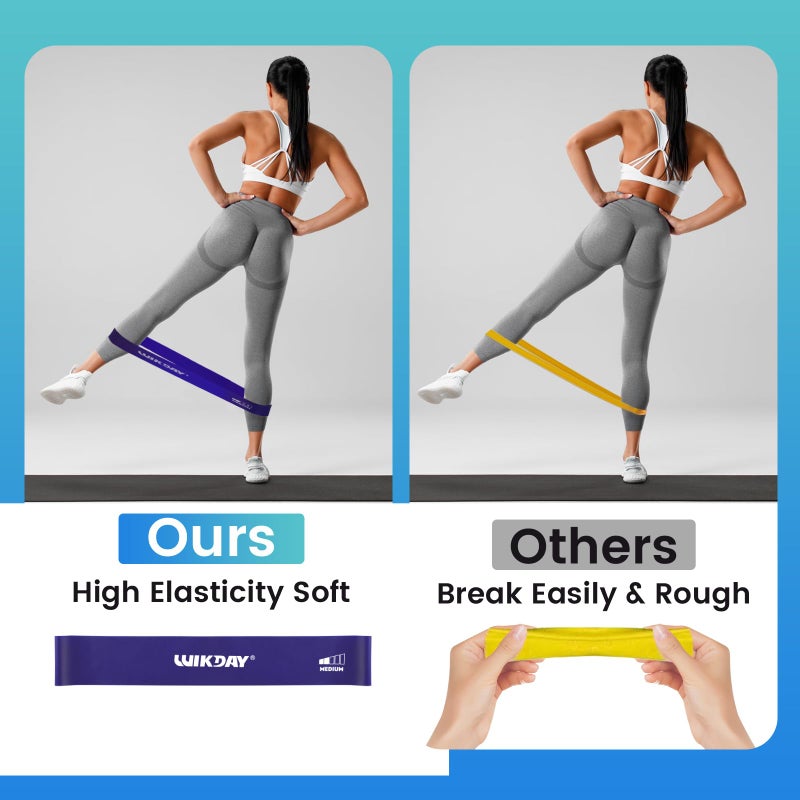 WIKDAY Resistance Bands for Working Out Exercise Loop Bands Workout Bands Set for Men Women Body Stretching, Training, Home Workout, Physical Therapy, Booty Legs, Set of 5 (Purple) - Image 4