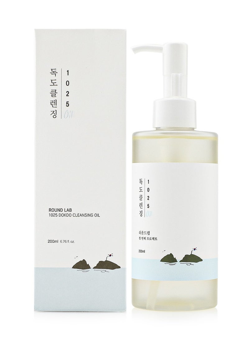 ROUND LAB 1025 Dokdo Cleansing Oil 200ml, Facial Oil Cleanser for Face, Deep Pore Cleansing, Makeup Blackhead Impurities Remover, Easy to Wash Off No Oily Residue, Korean Skin Care - Image 1