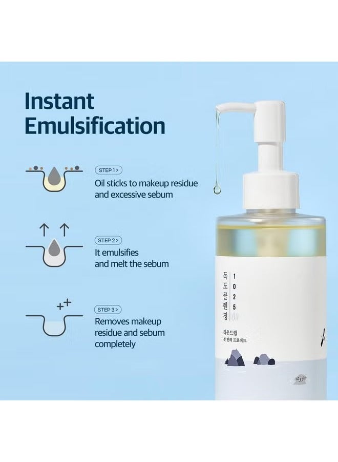 ROUND LAB 1025 Dokdo Cleansing Oil 200ml, Facial Oil Cleanser for Face, Deep Pore Cleansing, Makeup Blackhead Impurities Remover, Easy to Wash Off No Oily Residue, Korean Skin Care - Image 4