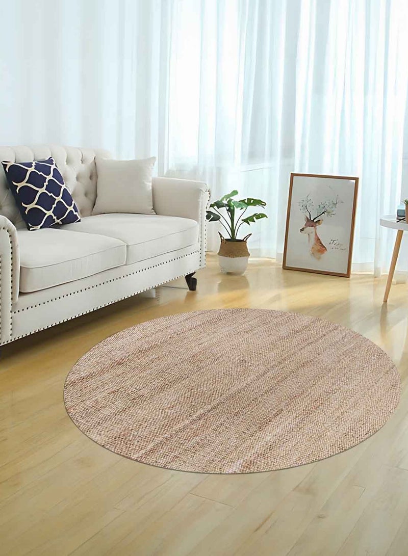 EVELYN - JUTE /POLYESTER RUG - 120 CM ROUND- GOLD - Image 1