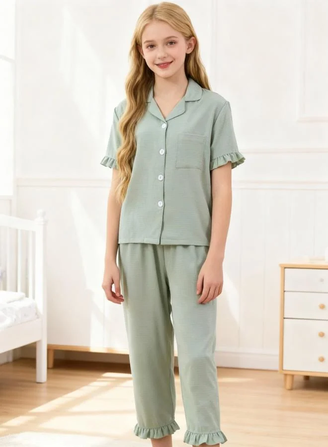 تايك تو مجموعة من بيجاما وقميص بتفاصيل كشكش