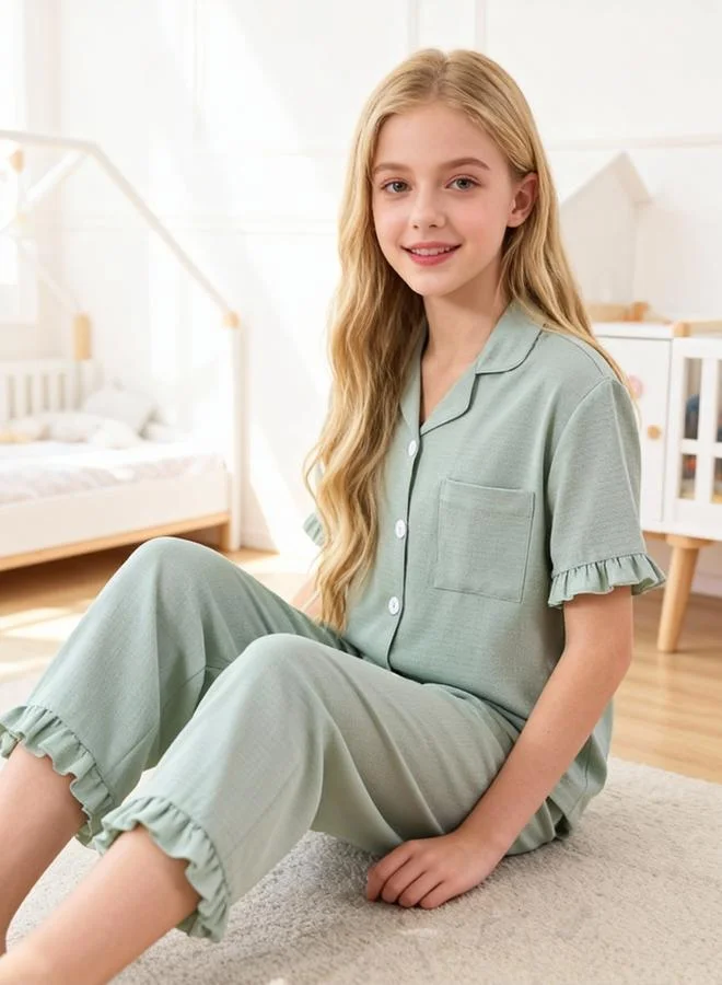 تايك تو مجموعة من بيجاما وقميص بتفاصيل كشكش