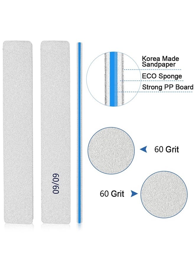 BLESWIN 12pcs Nail Files 100/180 Grit Nail Files, Nail Files Professional Emery Boards Double Sided Nail Files, Nail Files for Acrylic Nail, Gel Nail File Manicure Tools - Image 1