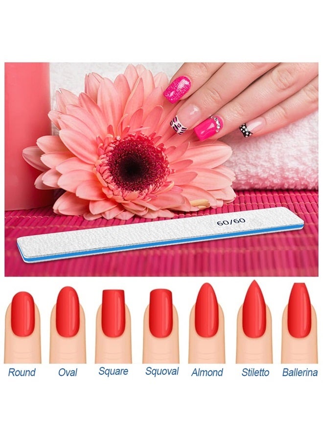 BLESWIN 12pcs Nail Files 100/180 Grit Nail Files, Nail Files Professional Emery Boards Double Sided Nail Files, Nail Files for Acrylic Nail, Gel Nail File Manicure Tools - Image 3