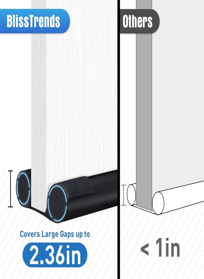 BlissTrends Door Draft Stopper Covers Gaps up to 2", Draft Stopper for Bottom of Door Soundproof, Windproof, Dustproof, Block Light, Insect Resistant, Under Door Draft Stopper 36 Inch (Black) - Image 5