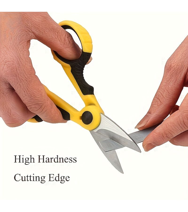 Orange Heavy Duty Electrician Wire Stripping Scissors High Carbon Steel Non Slip Manual Industrial Cable Cutting Tool With Protective Case - Image 5