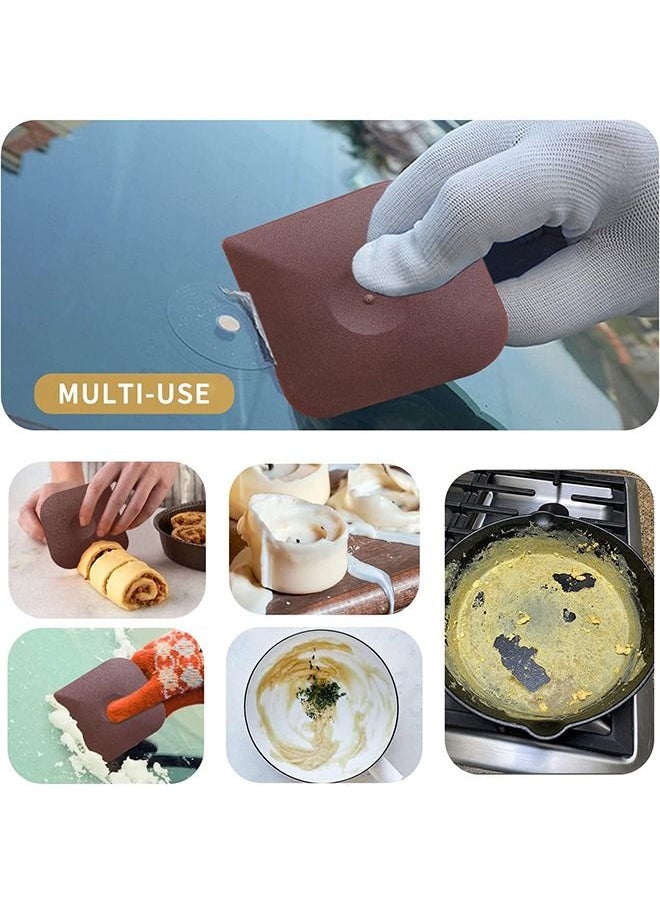 MVAQKLM  - 4pcs Pan Scrapers Tool Set Polycarbonate Sc For Cast Iron Pan Pot - Image 1
