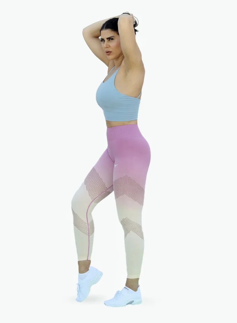THUGFIT OmbreFlex Hollow Out Gradient Leggings BEIGE