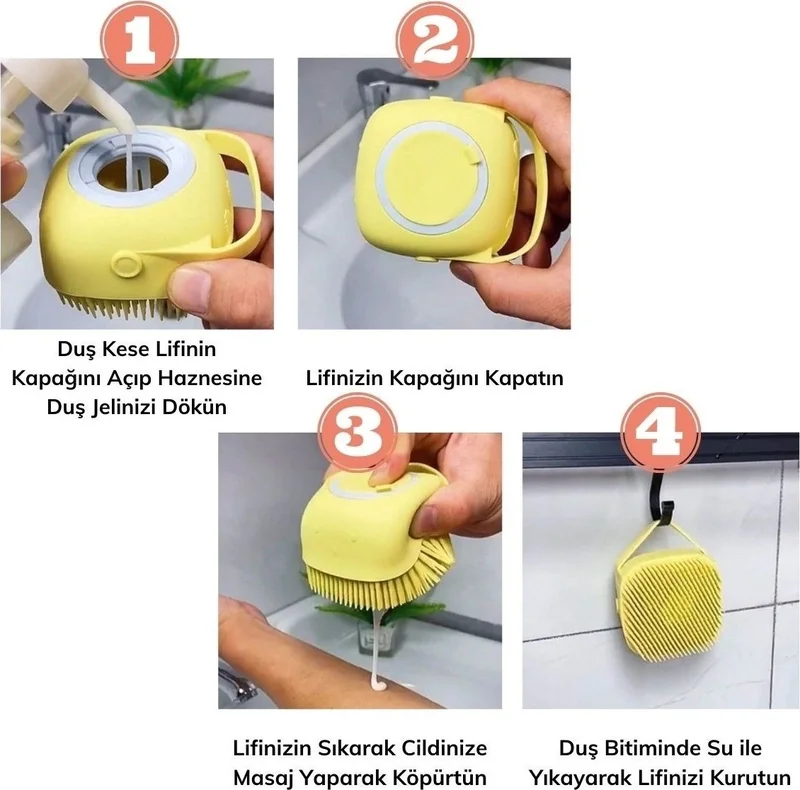5DM Soft Silicone Material, Flexible Gel Chamber, Massage Function, Effective Bath Shower Washcloth