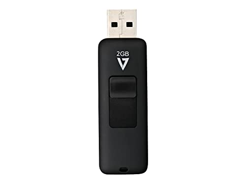 V7 2GB USB 2.0 Flash Drive with Retractable USB Connector - VF22GAR-3N, Black - Image 2