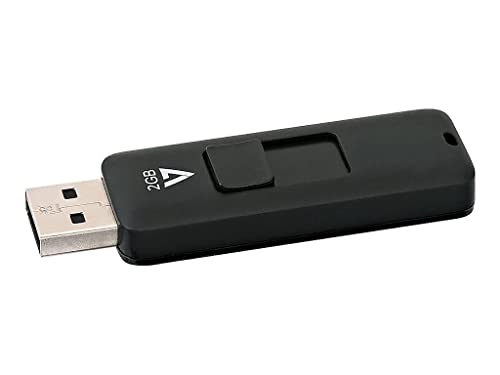 V7 2GB USB 2.0 Flash Drive with Retractable USB Connector - VF22GAR-3N, Black - Image 4