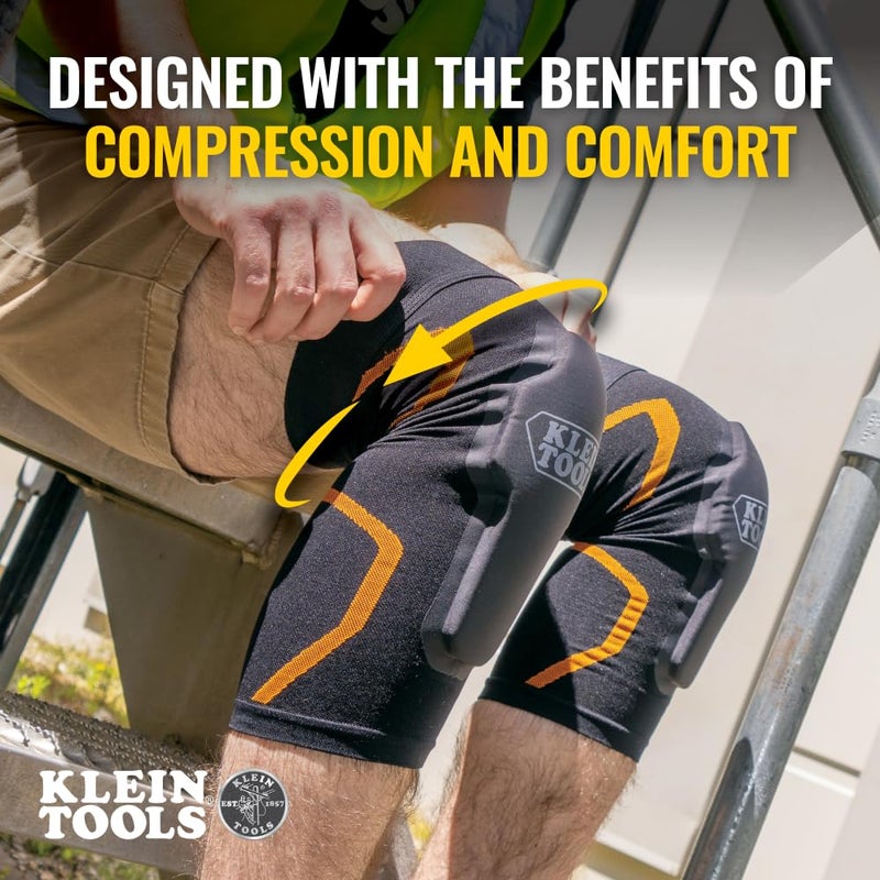 Klein Tools 60623 Knee Pad Compression Sleeve, Knee Support for Construction, Workers and Athletes, Black, M/L - Image 3