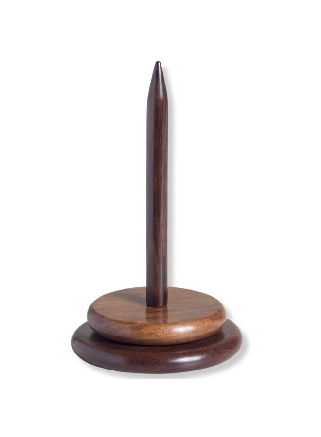 AnNafi ® Wood Yarn Spindle Holder with Twirling Mechanism Classic |Wooden Spinning Yarn & Thread Holder |Knitting Embroidery Accessory Gift Craft & Sewing Supplies Yan Organising Tool For Granny Acacia - Image 1