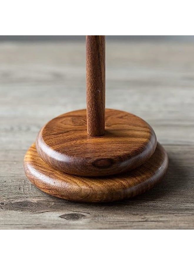 AnNafi ® Wood Yarn Spindle Holder with Twirling Mechanism Classic |Wooden Spinning Yarn & Thread Holder |Knitting Embroidery Accessory Gift Craft & Sewing Supplies Yan Organising Tool For Granny Acacia - Image 2